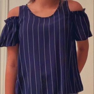 Navy blue striped top